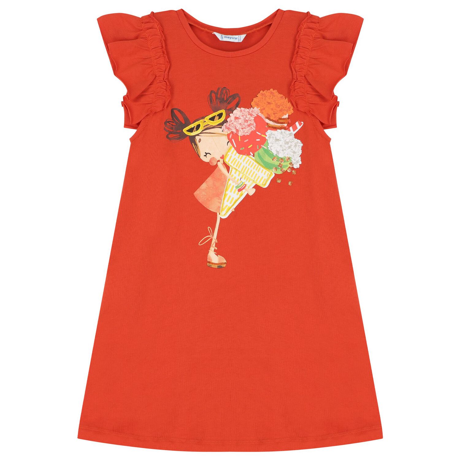 Girls Orange Dress Set, 3, hi-res image number null