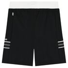 Boys Black Logo Shorts, 1, hi-res