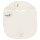 Baby Girls Ivory Logo Bib, 1, hi-res