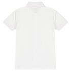 Boys White Teddy Bear Polo Shirt, 2, hi-res