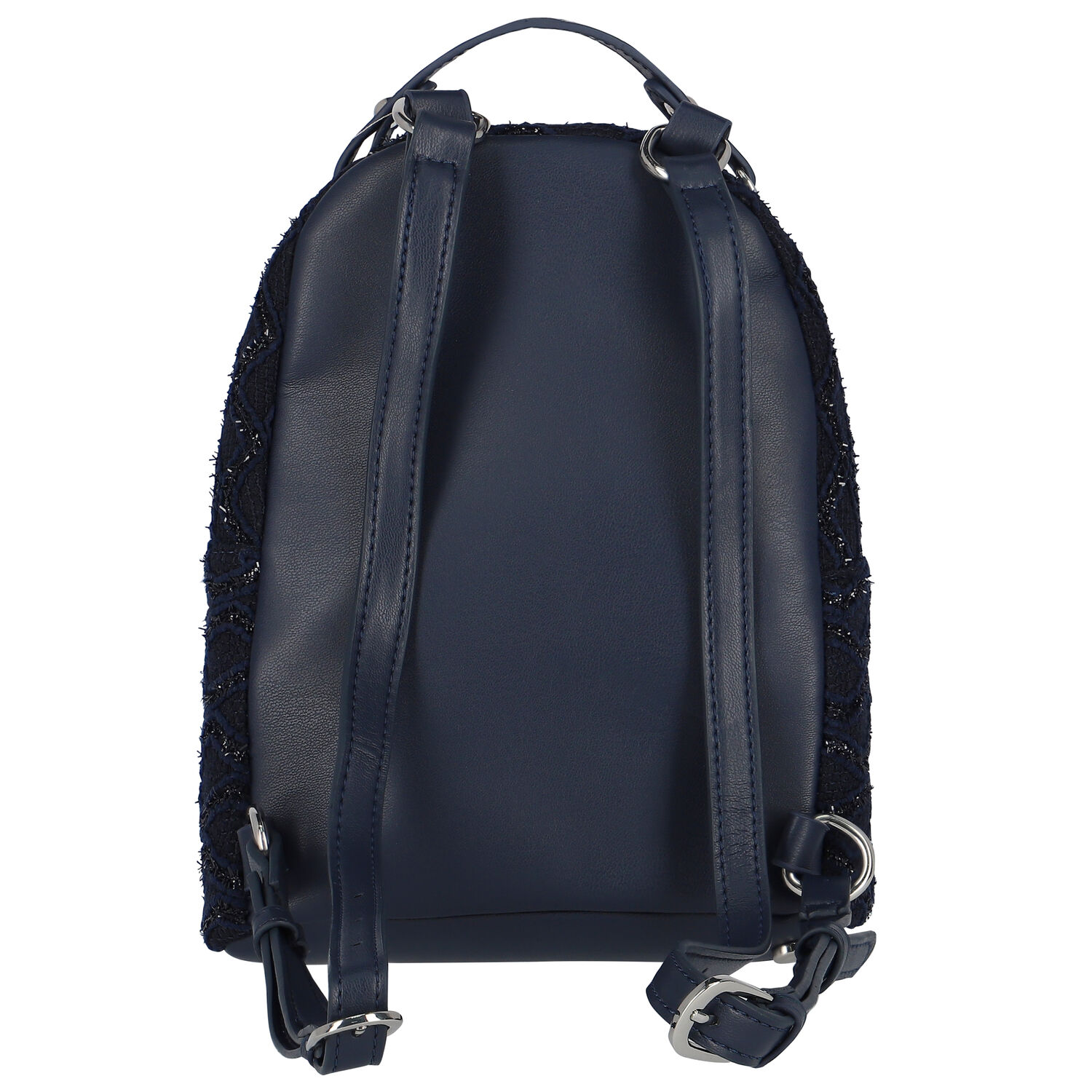 Girls Navy Logo Backpack, 1, hi-res