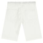 Younger Boys White Logo Shorts, 1, hi-res
