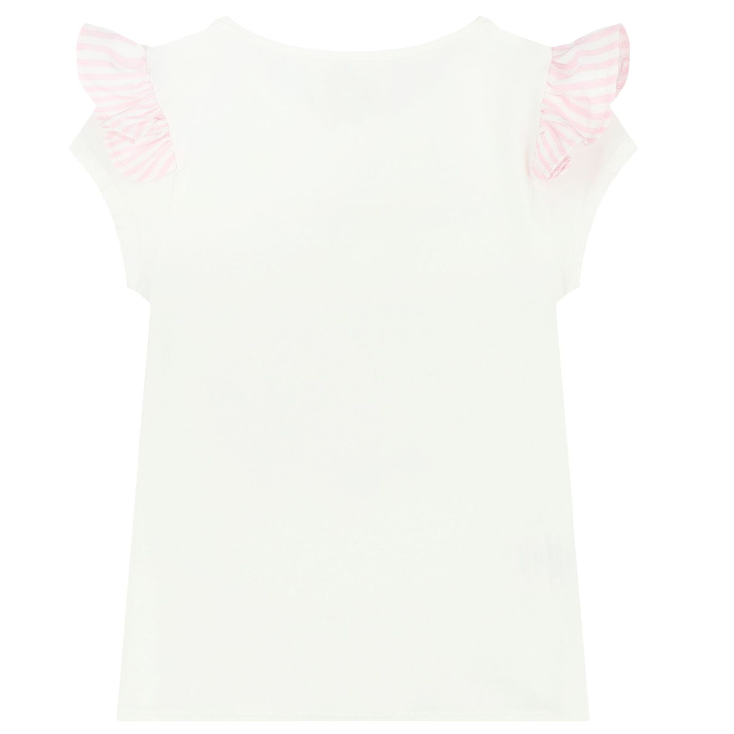 Girls Ivory & Pink Striped Shorts Set, 1, hi-res