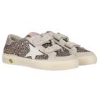 Girls Silver & Ivory Embellished  Trainers, 1, hi-res