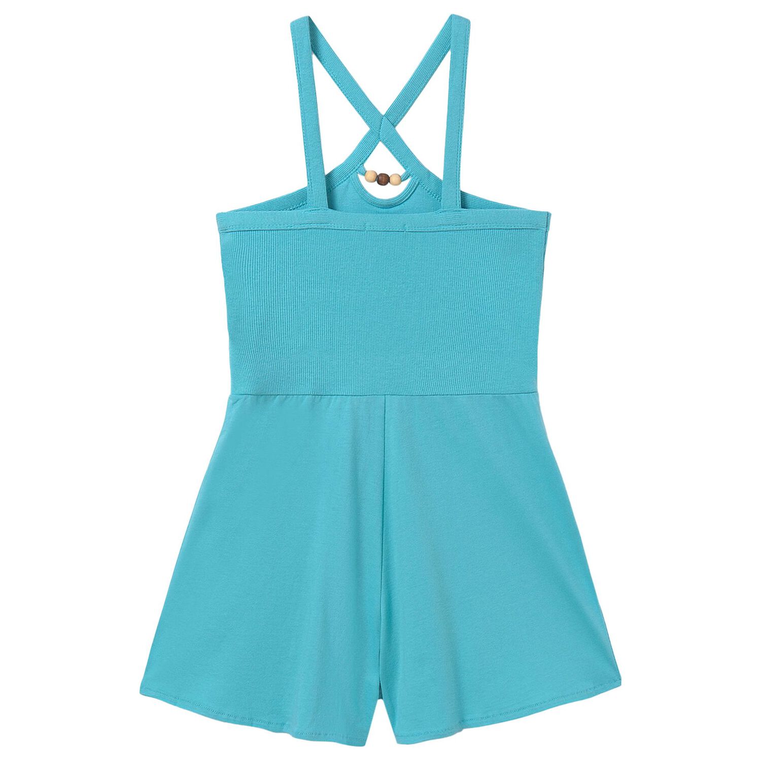 Girls Blue Criss Cross Strap Playsuit, 1, hi-res image number null