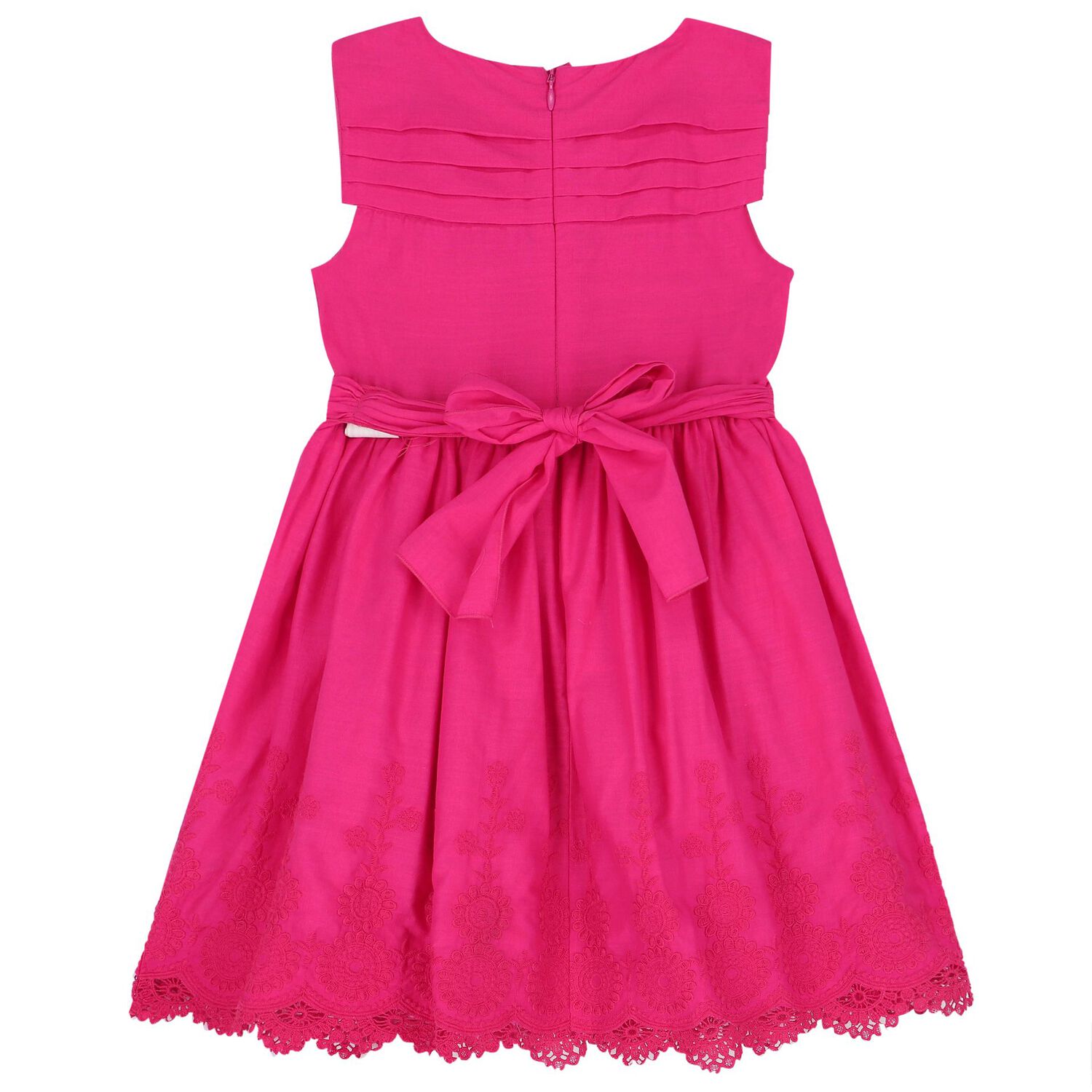 Girls Pink Embroidered Dress, 3, hi-res