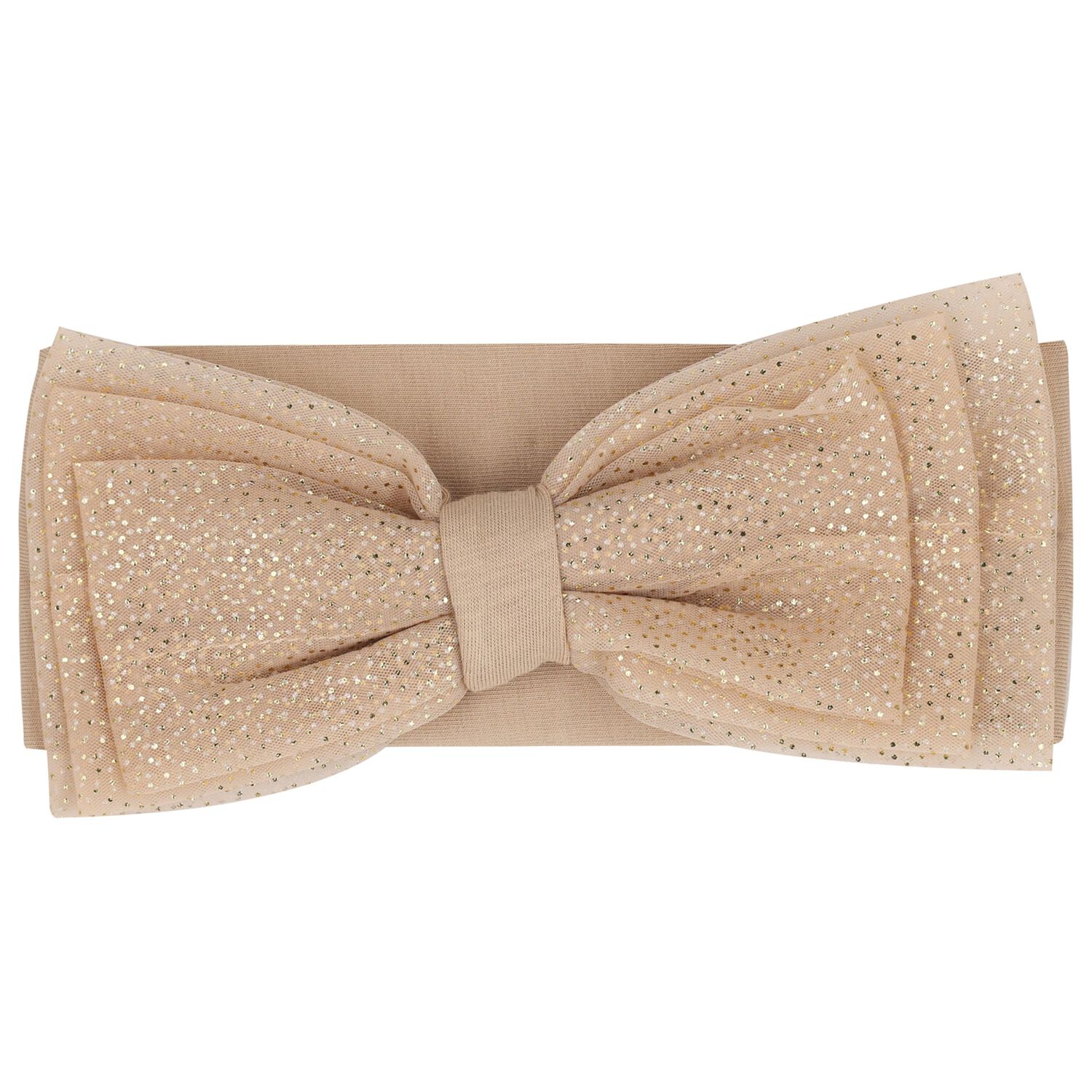 Baby Girls Beige Bow Headband, 2, hi-res