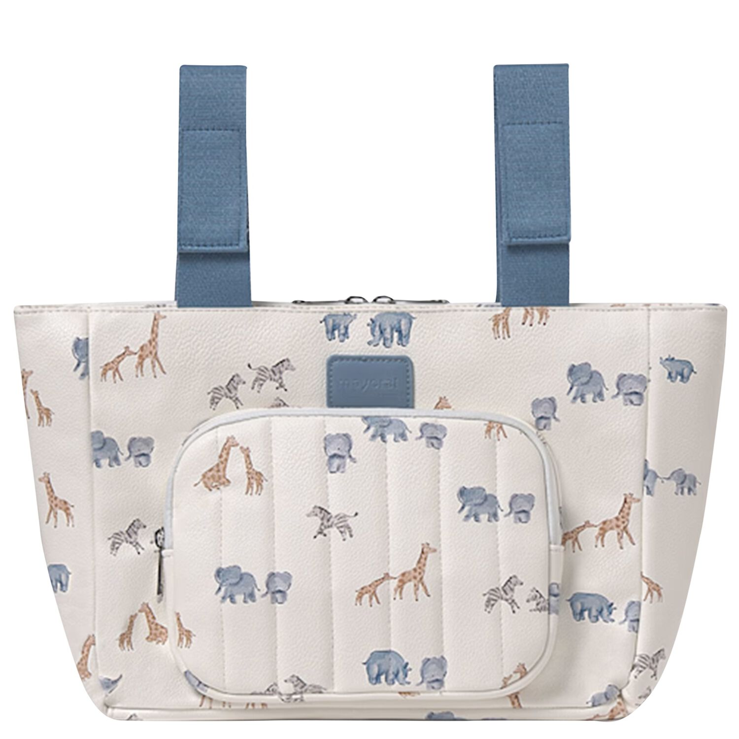 Ivory & Blue Animals Baby Changing Bag, 2, hi-res