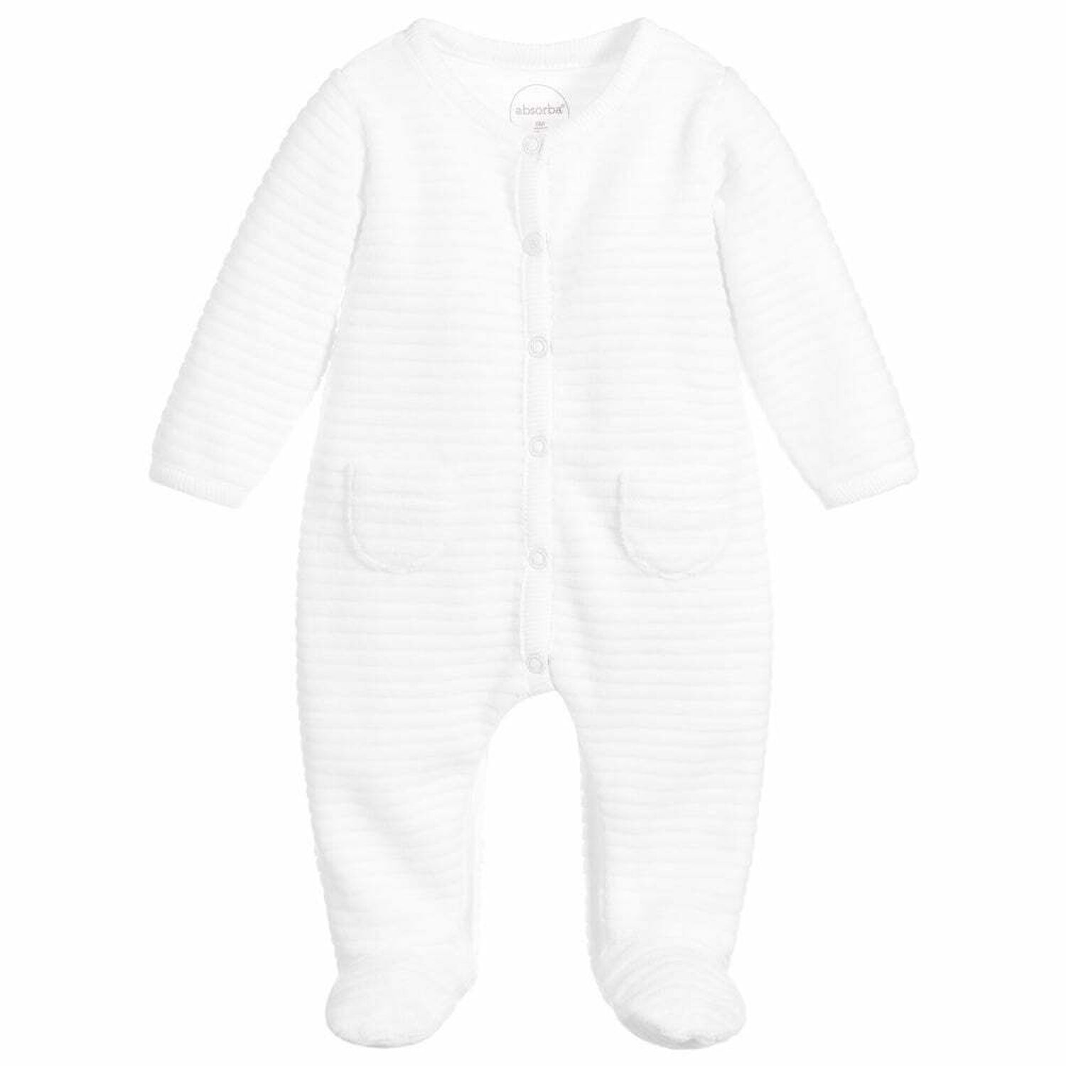 White Ribbed Babygrow, 1, hi-res image number null