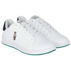 Boys White Logo Trainers, 1, hi-res