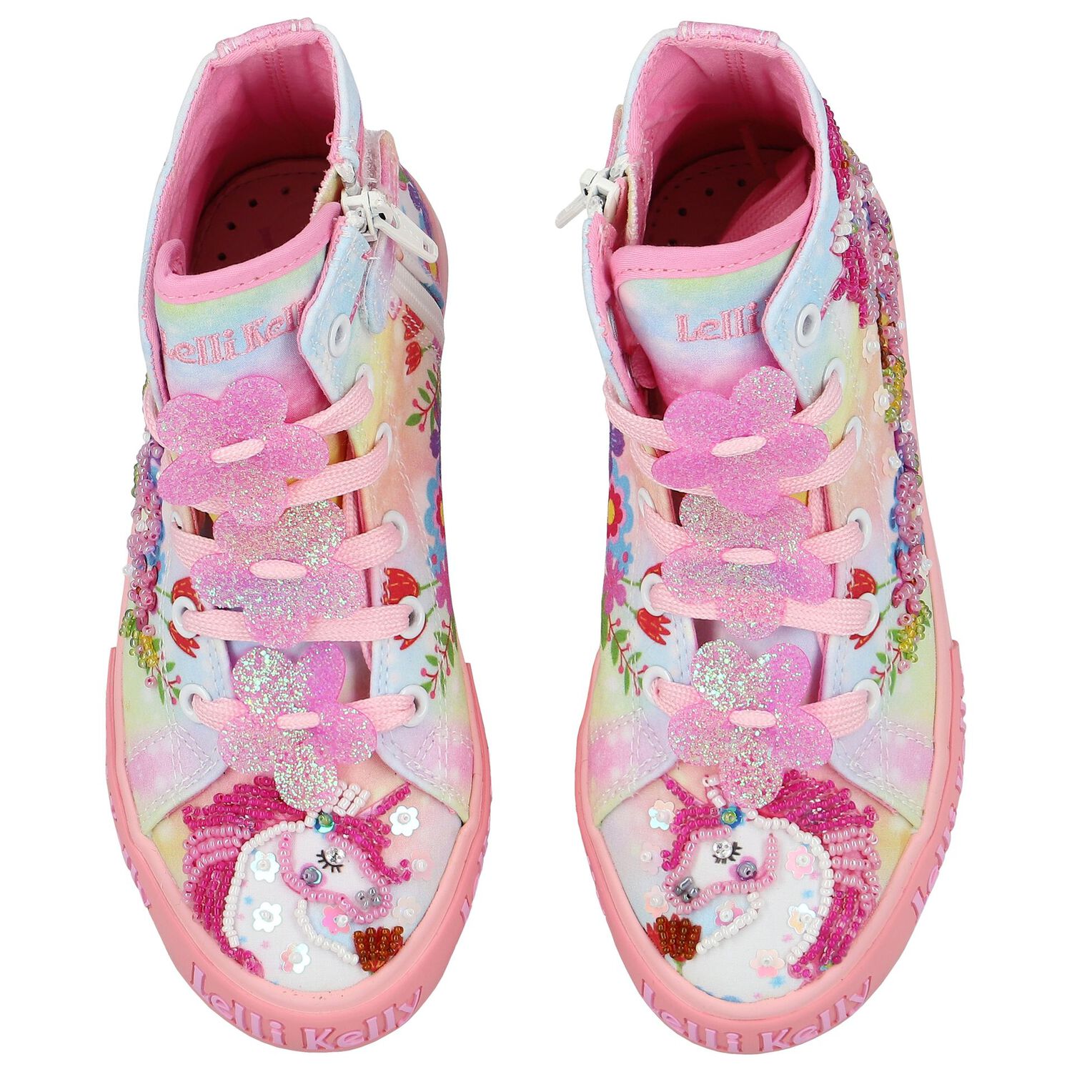 Girls Multi-Colored Unicorn Trainers, 1, hi-res image number null