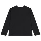 Black Logo Long Sleeve Top, 1, hi-res