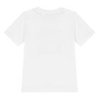 Younger Boys White Logo T-Shirt, 1, hi-res