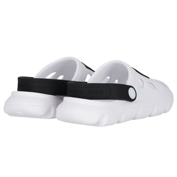 White Logo Sandals