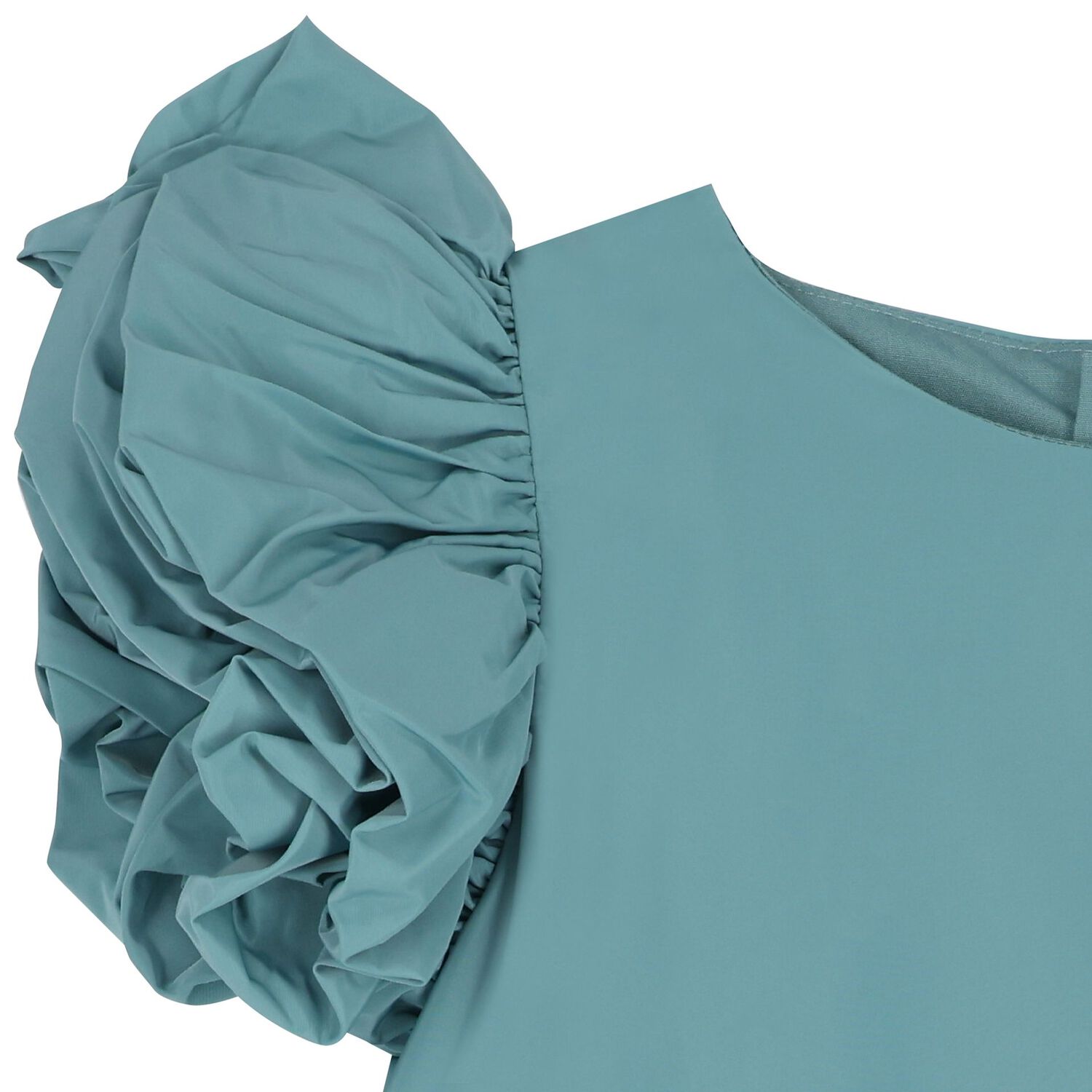 Girls Aqua Ruffled Dress, 1, hi-res