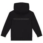 Black Logo Hooded Zip Up Top, 1, hi-res