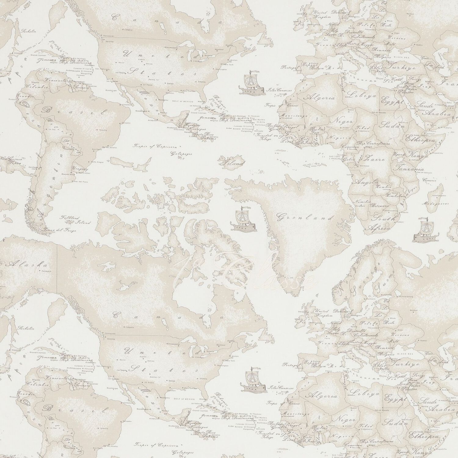 Ivory & Beige Geo Map Babygrow Gift Set, 3, hi-res