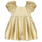 Girls Gold Dress, 2, hi-res