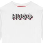 Girls White Logo Long Sleeve Top, 1, hi-res