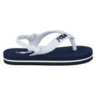 Baby Boys Navy Logo Flip Flops, 1, hi-res