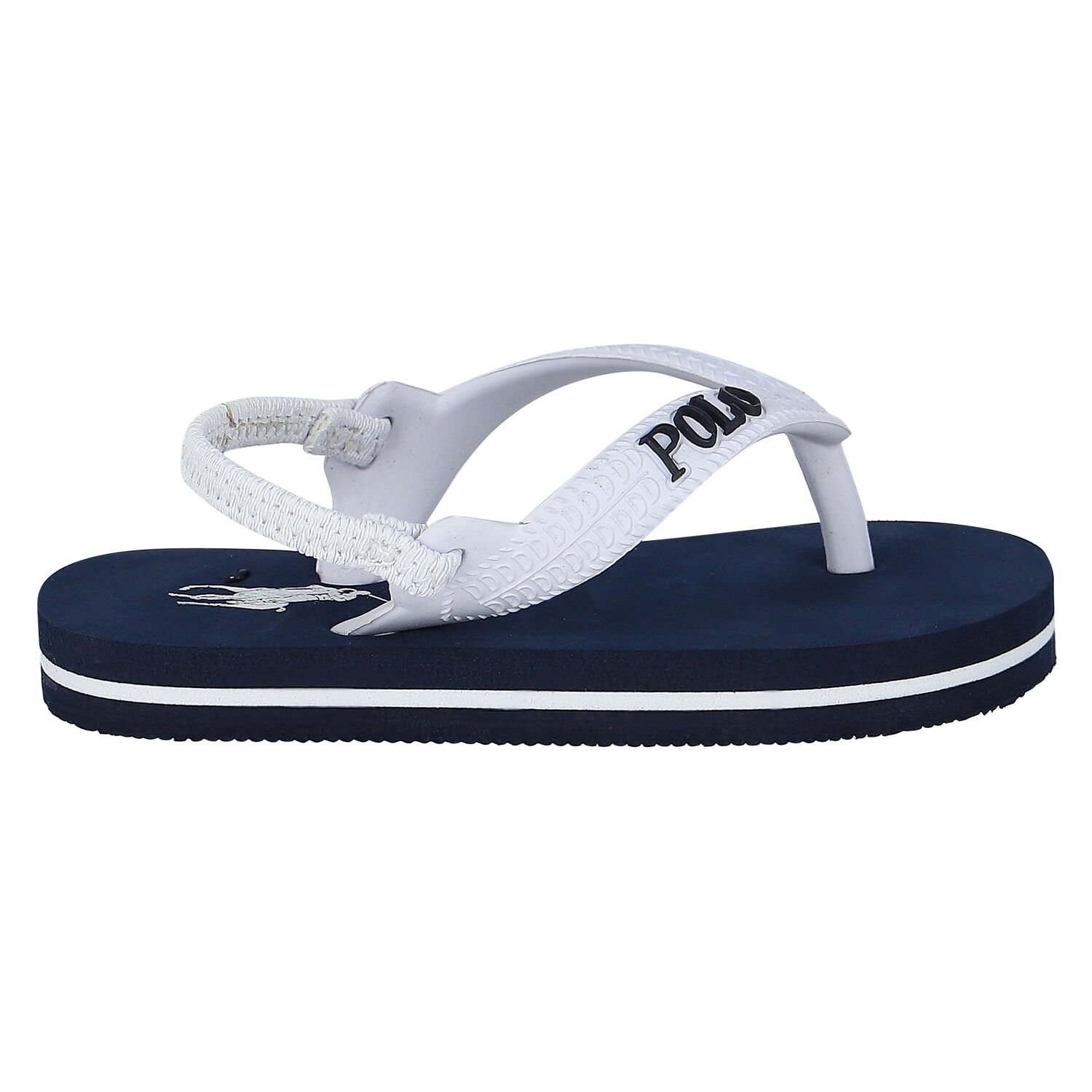 Baby Boys Navy Logo Flip Flops, 1, hi-res