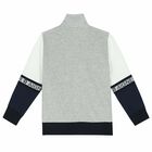 Boys Grey & Navy Blue Logo Sweatshirt, 1, hi-res