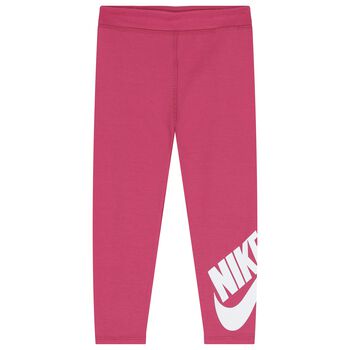 Girls Pink Logo Leggings
