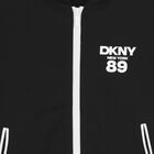 Black Logo Hooded Zip Up Top, 1, hi-res