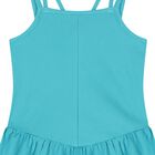 Girls Blue Ribbed Dress, 3, hi-res