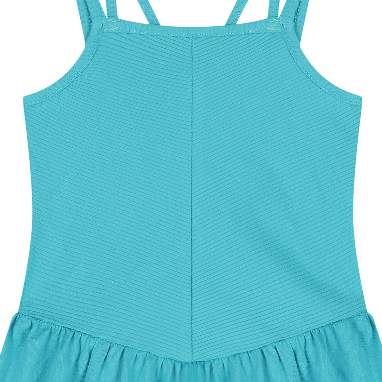 Girls Blue Ribbed Dress, 3, hi-res