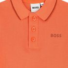 Younger Boys Orange Logo Polo Shirt, 2, hi-res