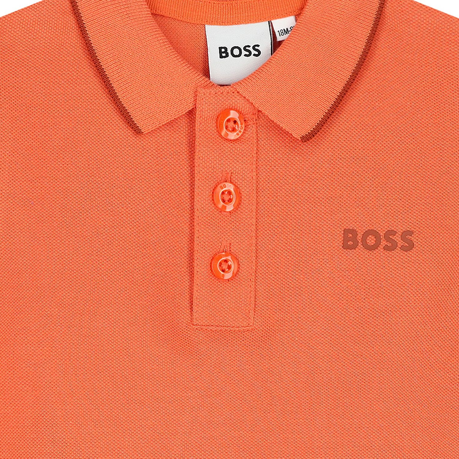 Younger Boys Orange Logo Polo Shirt, 2, hi-res