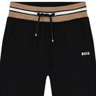 Boys Black Logo Joggers, 1, hi-res