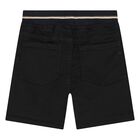Younger Boys Black Denim Shorts, 1, hi-res