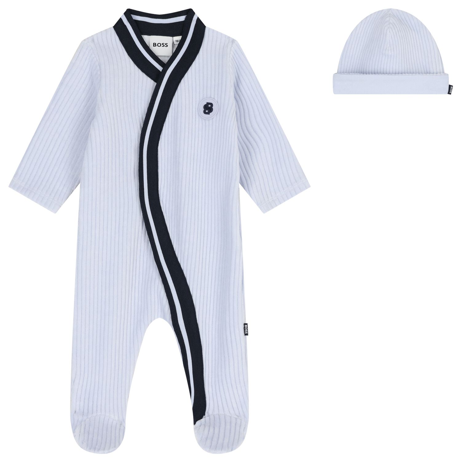 Baby Boys Blue Logo Babygrow Gift Set, 2, hi-res