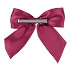 Girls Burgundy Bow Hairclip, 1, hi-res