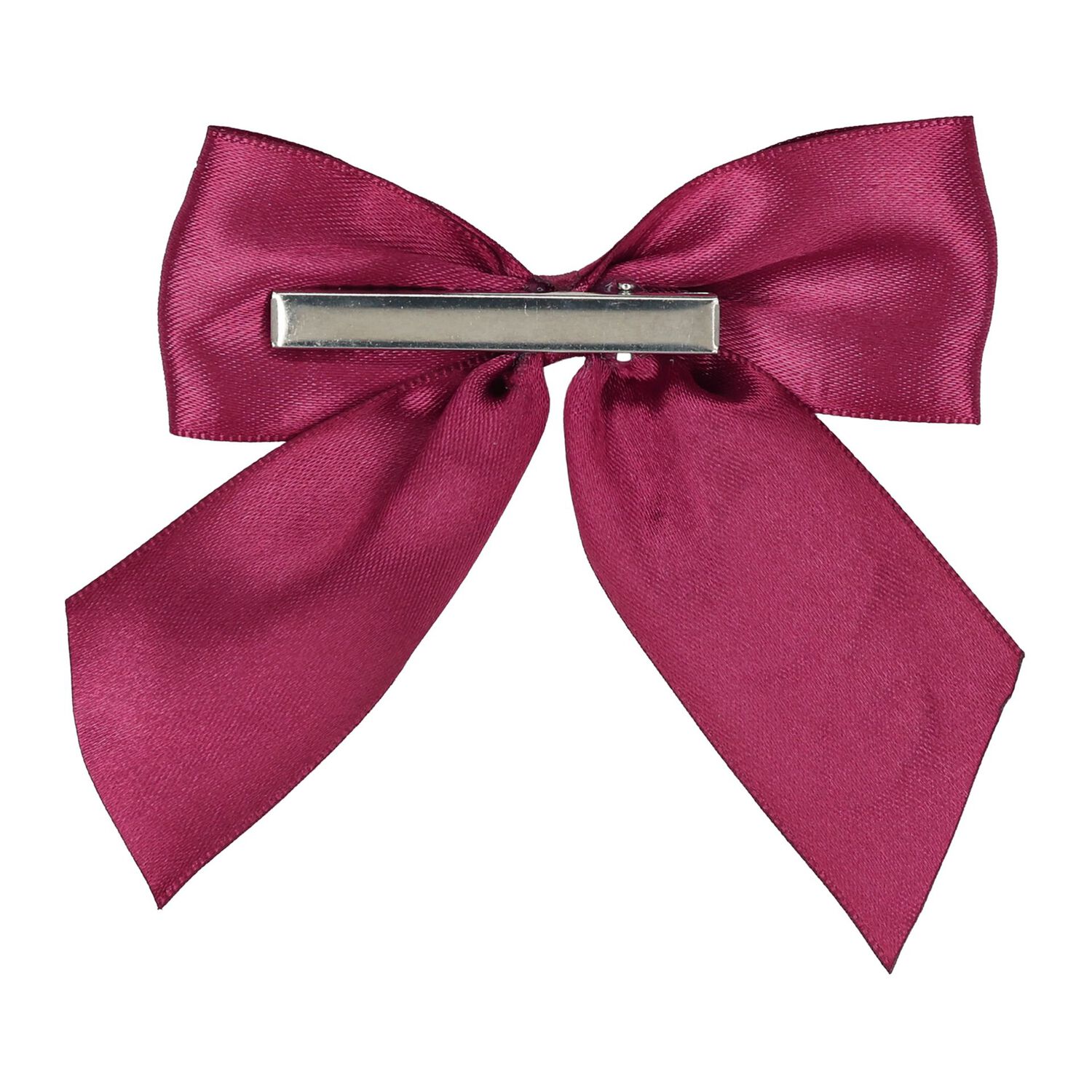 Girls Burgundy Bow Hairclip, 1, hi-res