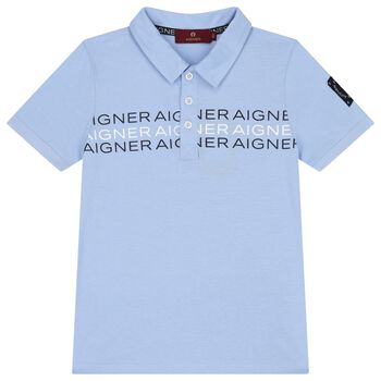 Boys Blue Logo Polo Shirt