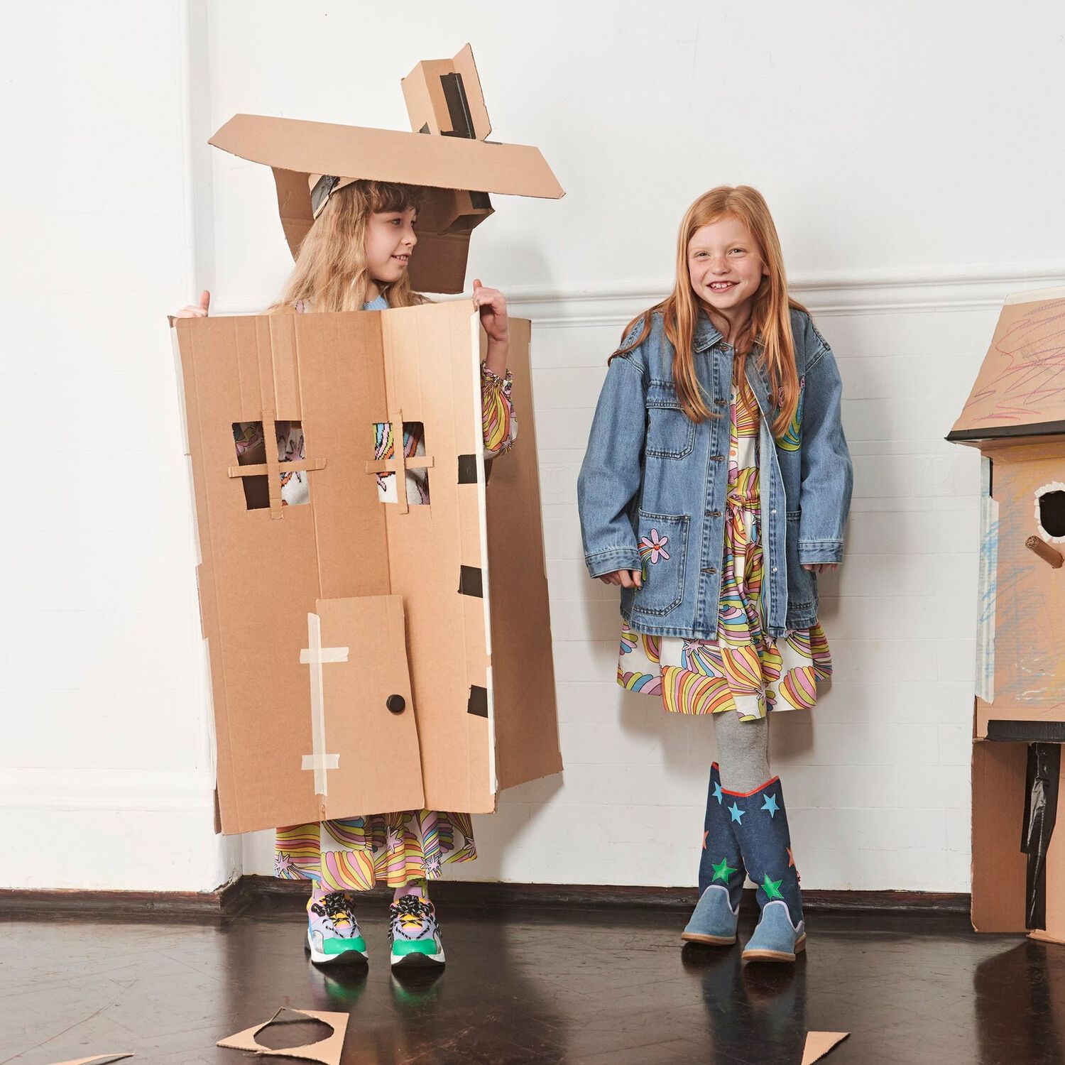 Girls Multi-Colored Shooting Stars Skirt, 1, hi-res