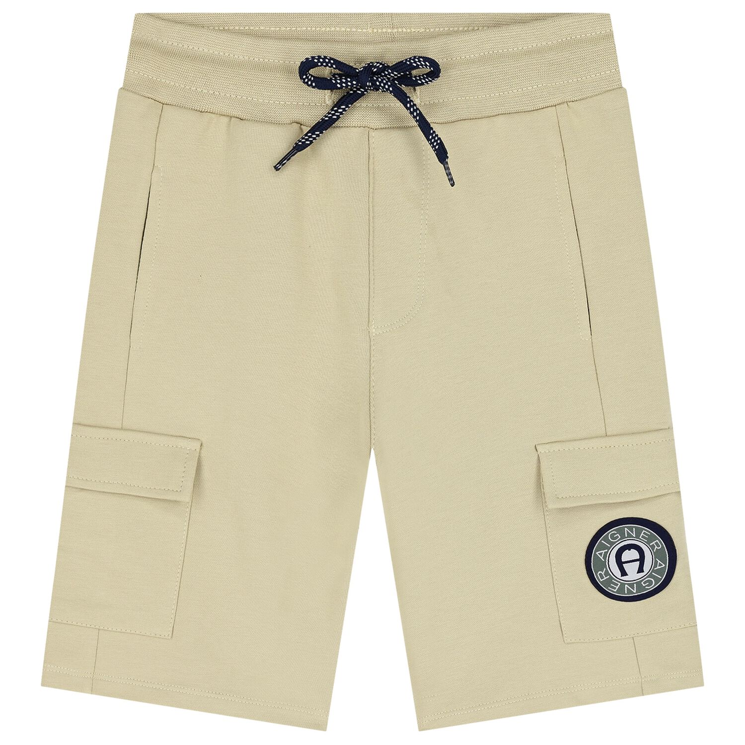 Boys Beige Logo Shorts, 1, hi-res
