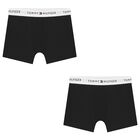Boys Black Boxer Shorts (2-Pack), 1, hi-res