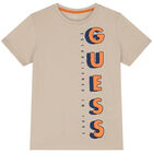 Boys Beige Logo T-Shirt, 1, hi-res