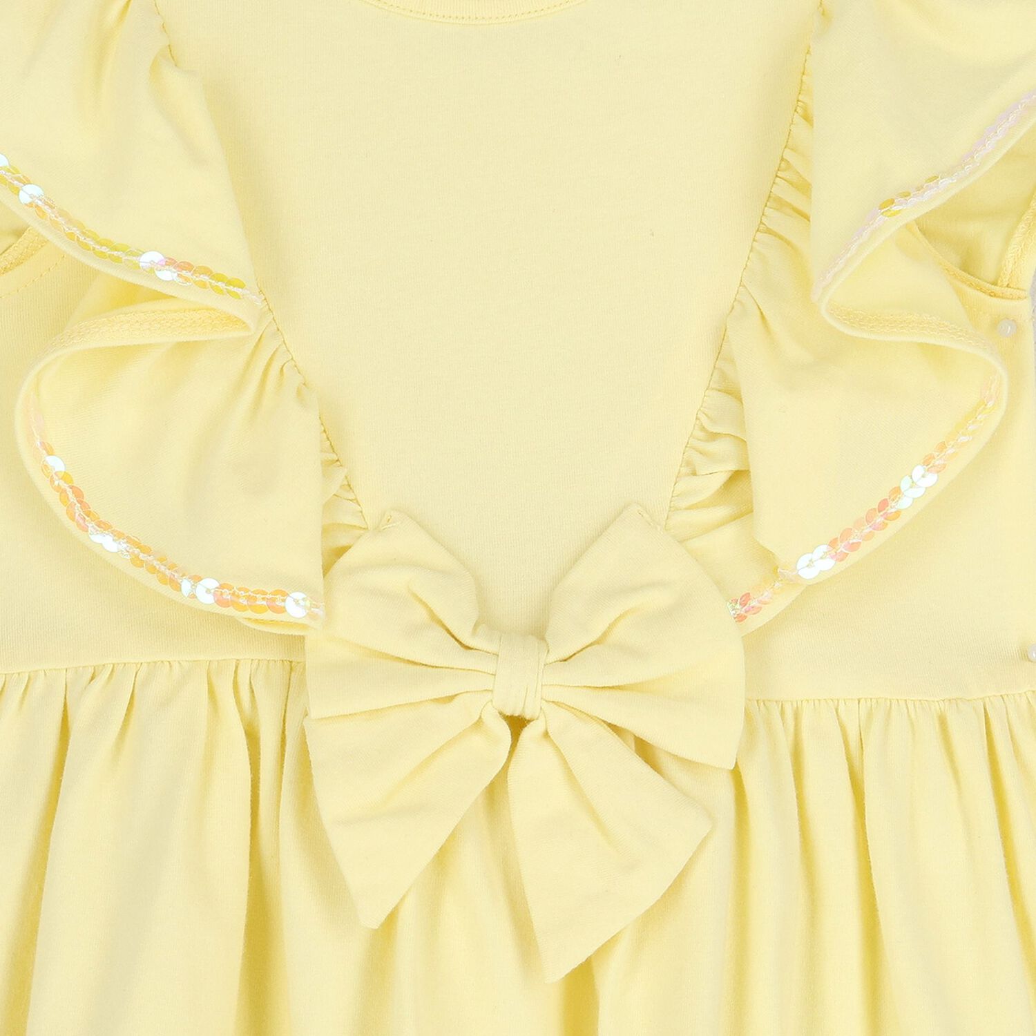 Baby Girls Yellow Ruffle Dress, 3, hi-res