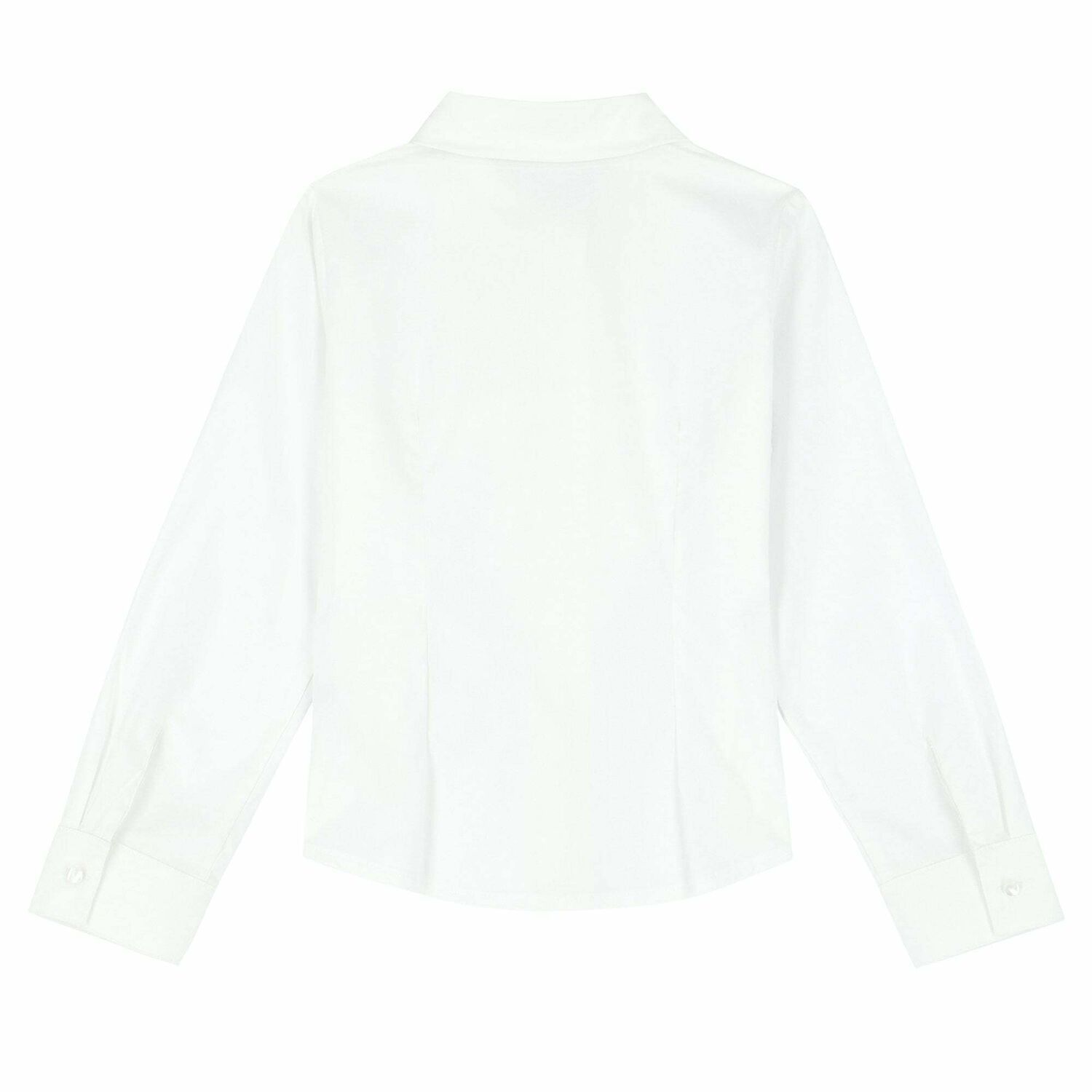 Girls White Cotton Blouse, 1, hi-res