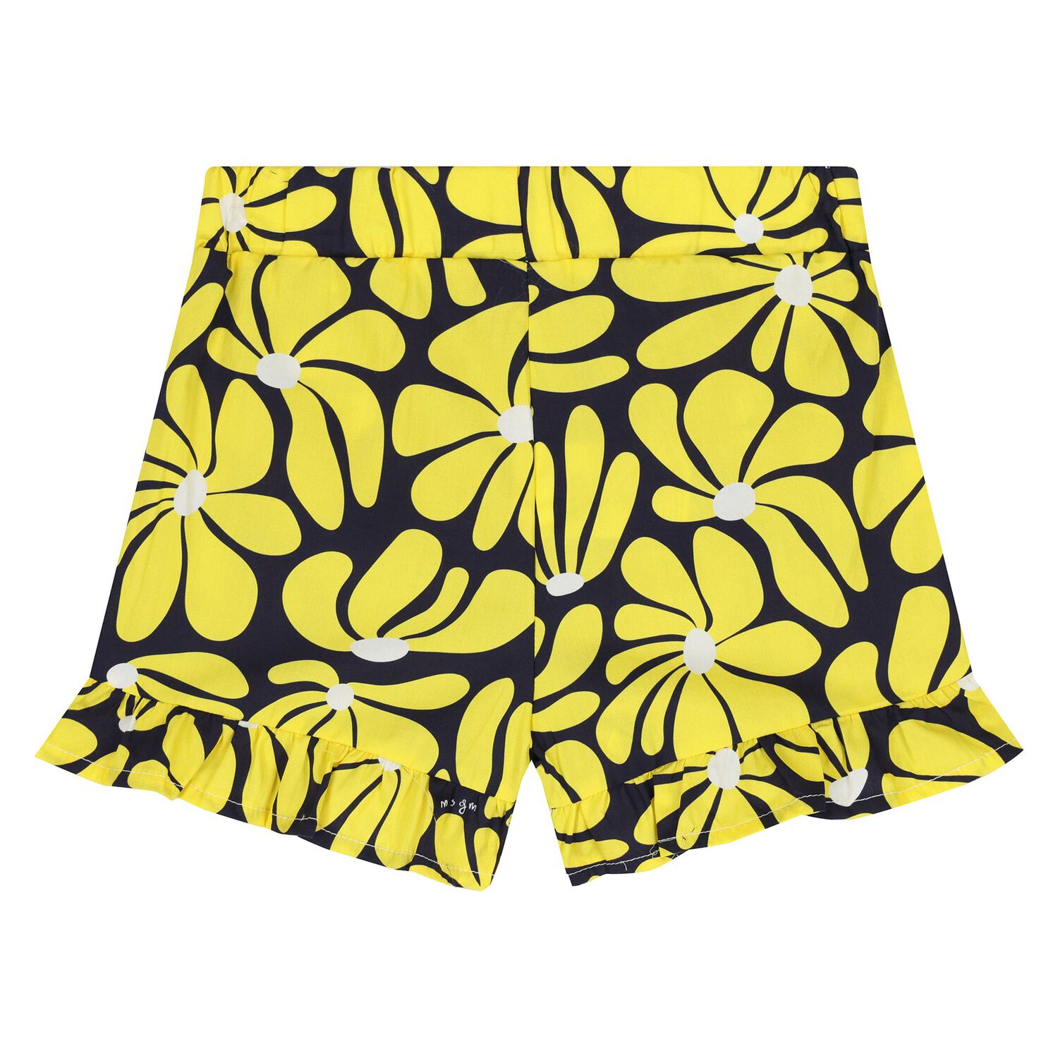 Younger Girls White & Yellow Shorts Set, 1, hi-res