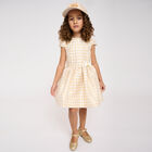 Girls Ivory & Gold Dress, 1, hi-res