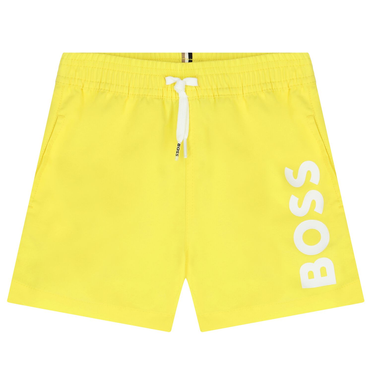 Younger Boys Yellow Logo Swim Shorts, 1, hi-res image number null