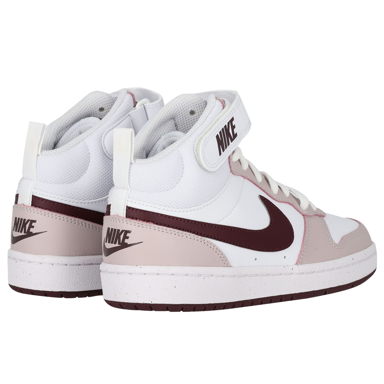White & Pink Nike Court Borough Mid 2 Trainers, 1, hi-res
