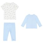 Baby Boys Ivory & Blue Tracksuit Set, 2, hi-res