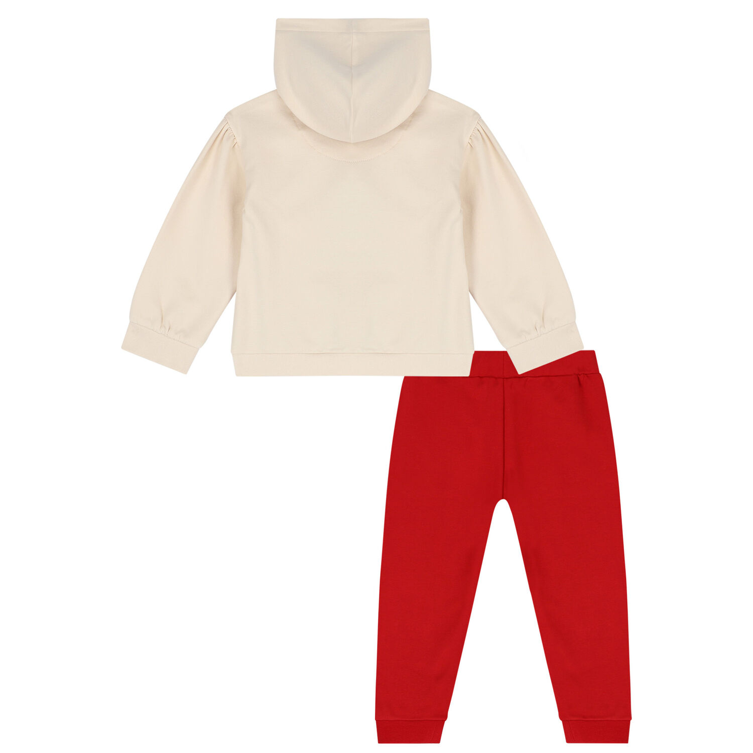 Younger Girls Beige & Red Teddy Bear Tracksuit, 1, hi-res